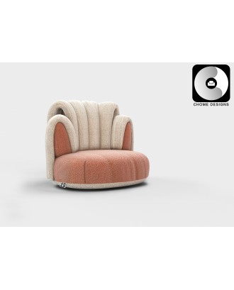 Chome Designs Modern creative art chair made of soft and skin friendly imitation lamb wool fabric