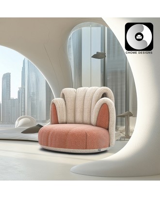 Chome Designs Modern creative art chair made of soft and skin friendly imitation lamb wool fabric